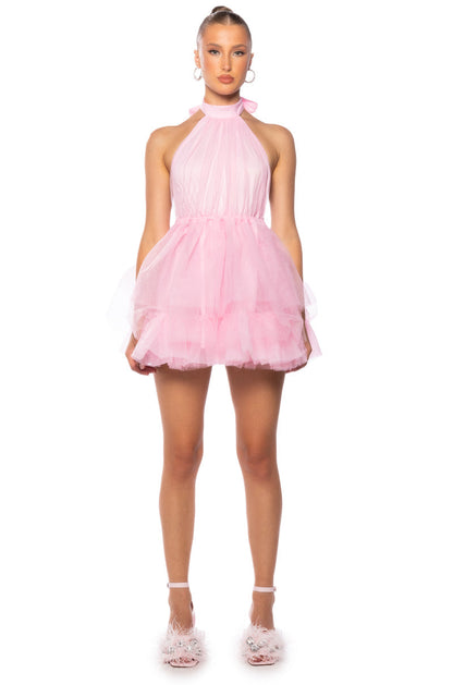 LIKE ITS NOTHING HALTER MINI DRESS