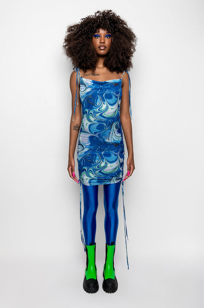 LIL BABY MESH PRINT MINI DRESS