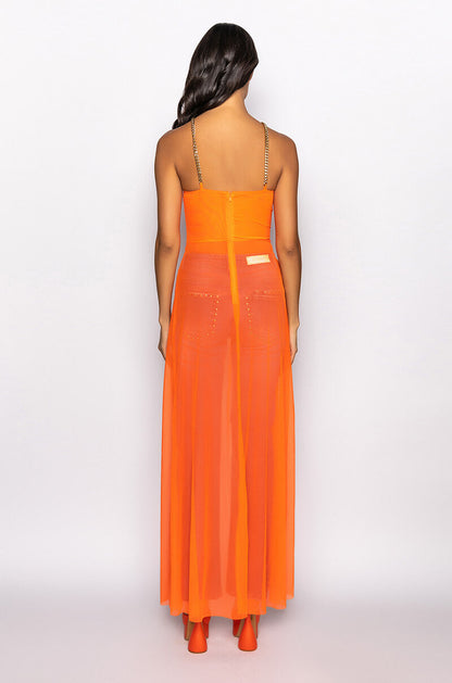 LIL BIT OF SPICE HIGH LOW MESH HALTER BLOUSE