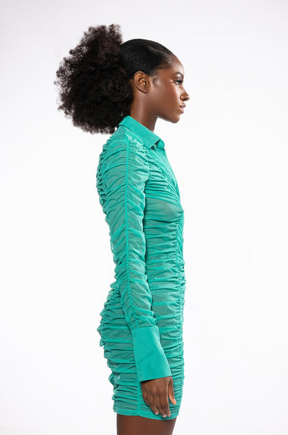 LIMELIGHT TEXTURED LONG SLEEVE DRESS
