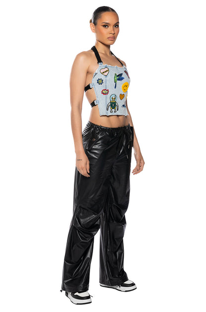 LOLA PATCH HALTER TOP