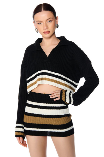 LUELLA STRIPED DETAIL SWEATER