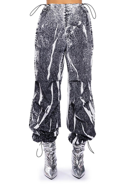 MACY FAUX DENIM LOOK PARACHUTE PANT