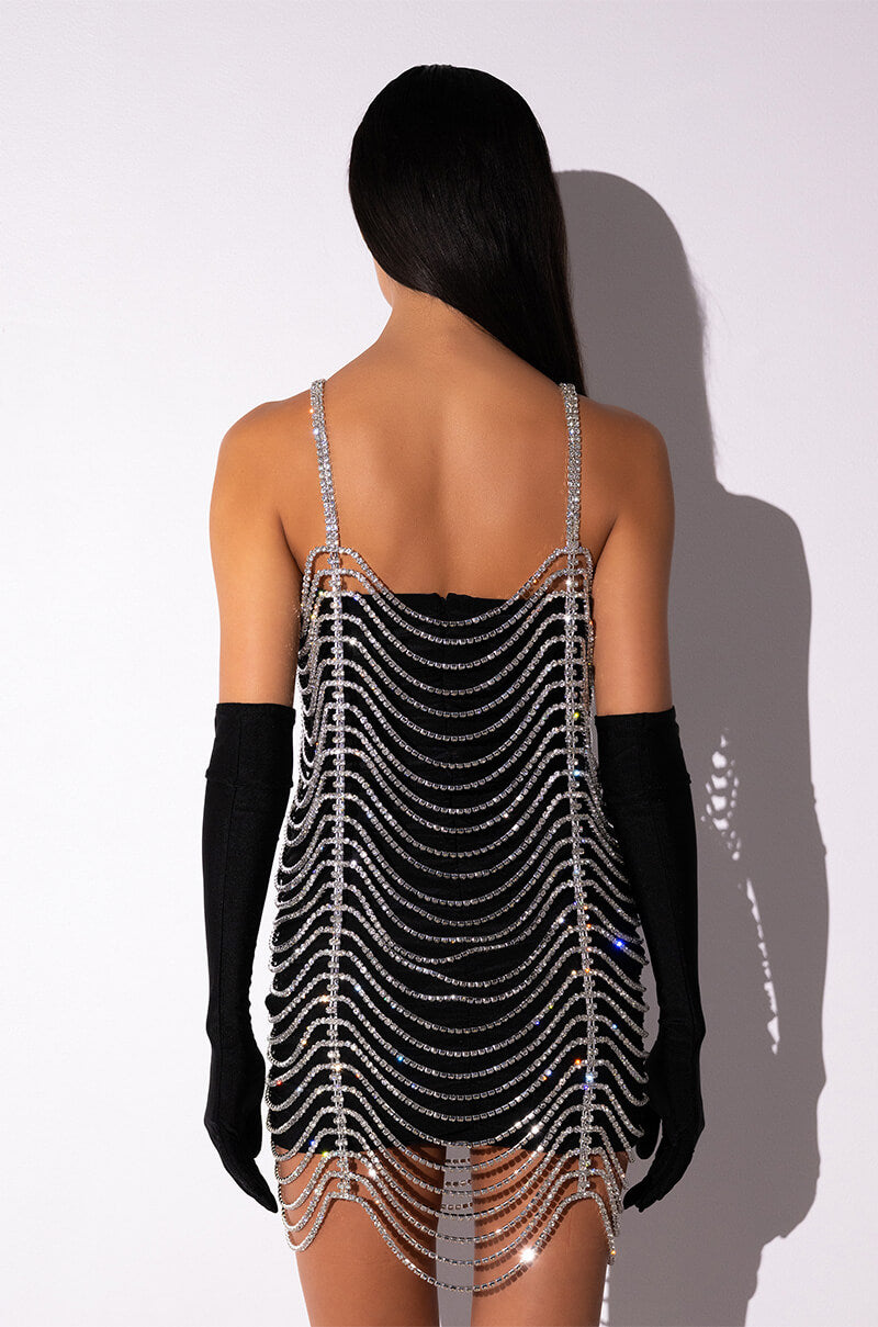 MADE YOU LOOK RHINESTONE MINI DRESS