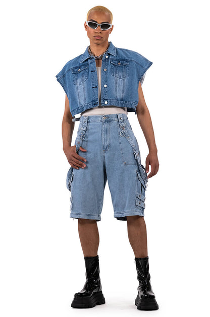 MAKE A MOVE EXTRA WIDE BAGGY CARGO JEANS