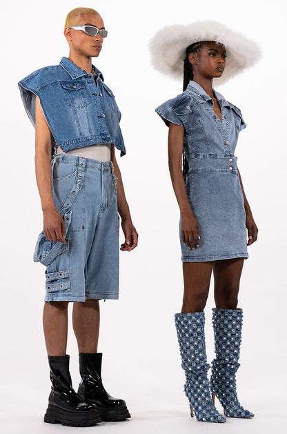 MAKE A MOVE EXTRA WIDE BAGGY CARGO JEANS