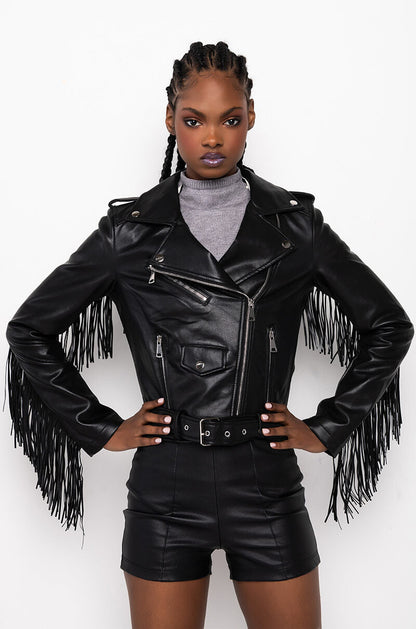 MAMA FRINGE MOTO JACKET