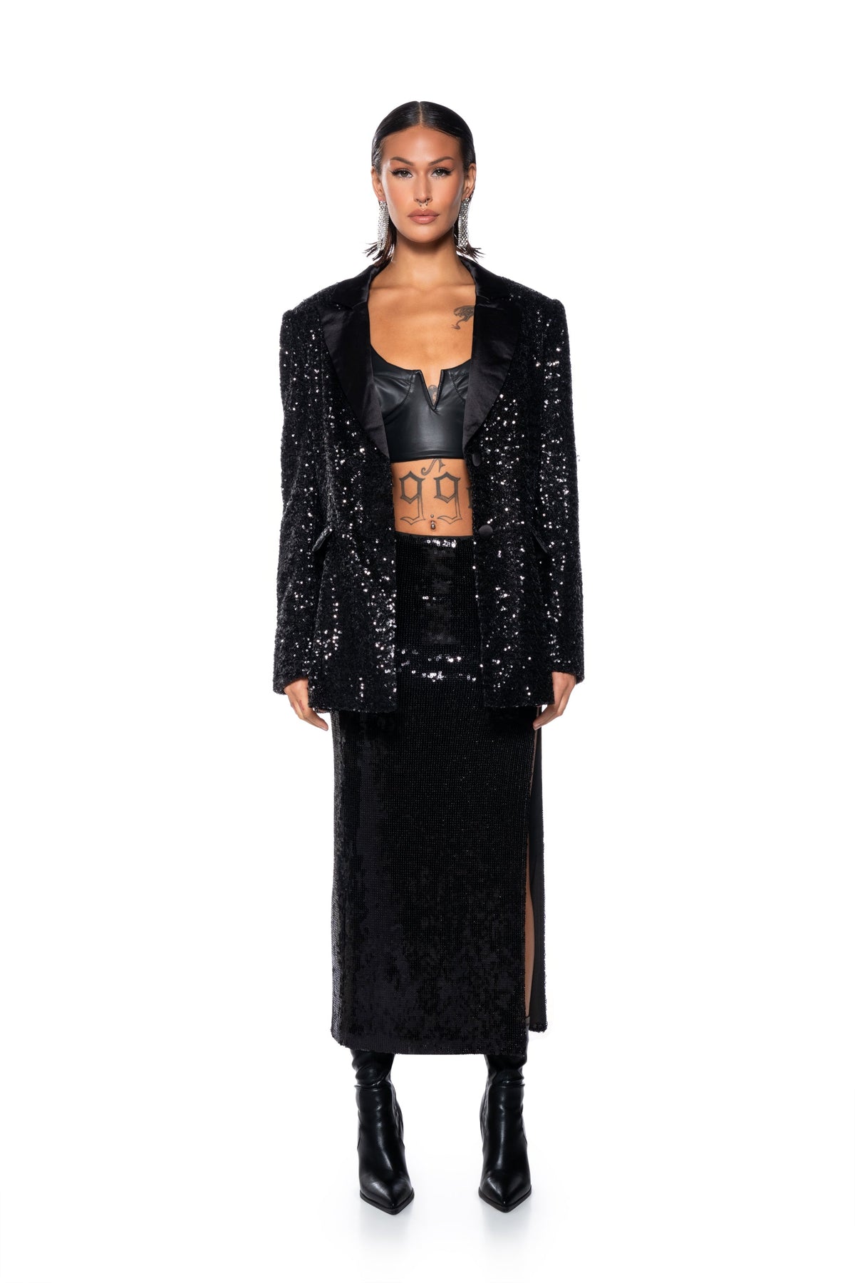 MET GALA BLACK SEQUIN BLAZER