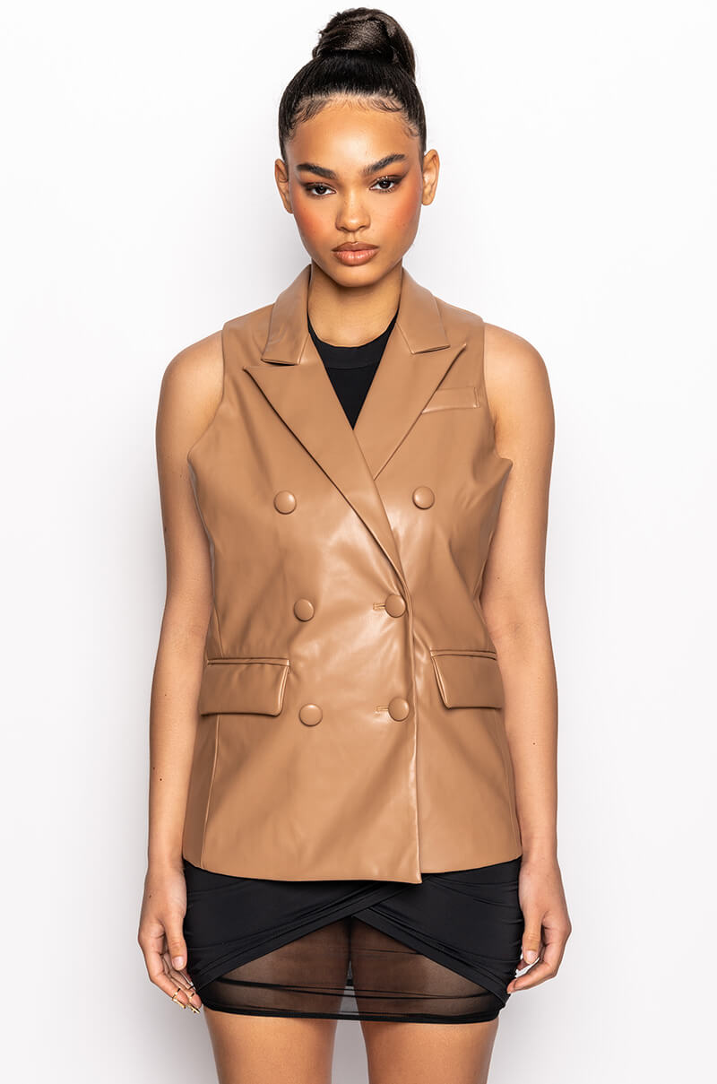 LEXI PU BLAZER VEST
