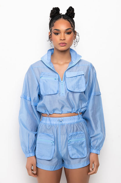 NINETIES GIRL CROPPED WINDBREAKER