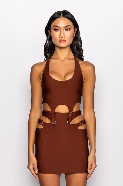 NO COMPETITION BANDAGE HALTER TOP