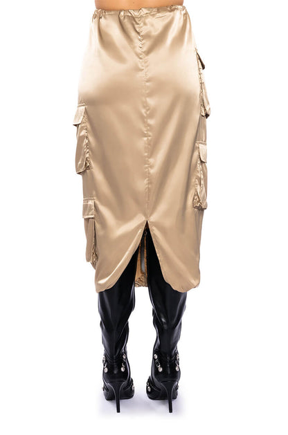NO STOPPIN ME CARGO MIDI SKIRT