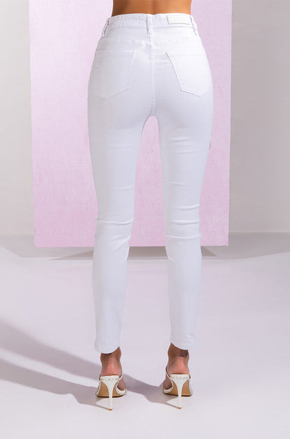 NOTHIN BETTER RHINESTONE POCKET SKINNY JEANS
