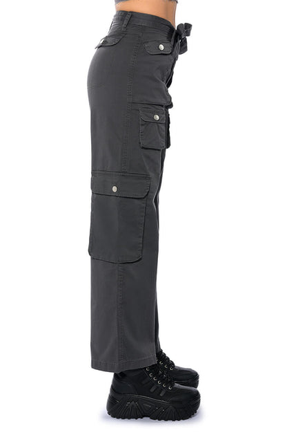 NOTHING ABOUT YOU BELTED CARGO PANTS