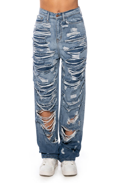 NOTHING LIKE ME DISTRESSED OMBRE JEANS