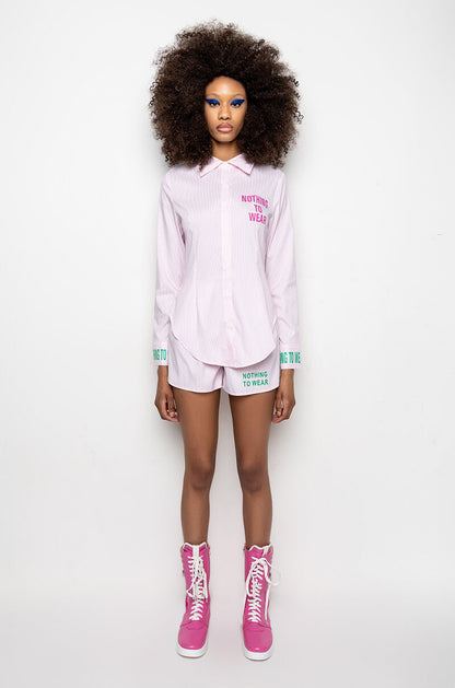 NOTHING TO WEAR STRIPED POPLIN SHORTS