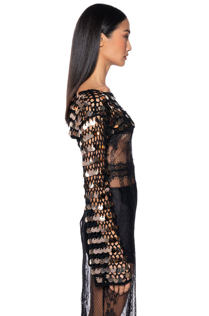 NOVA ULTRA CROP SEQUIN SWEATER