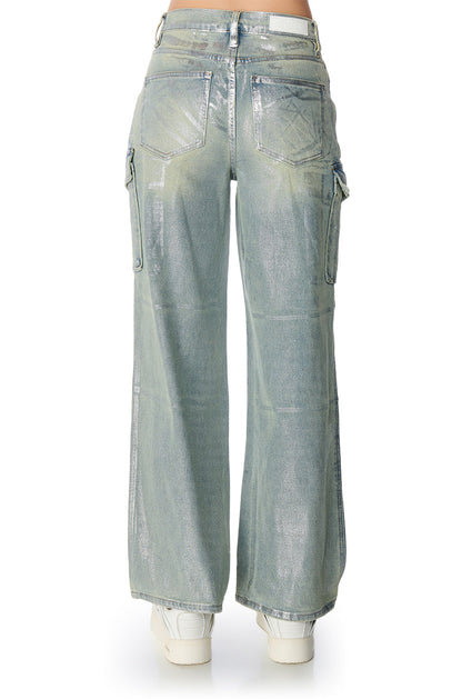 ODIN METALLIC DENIM CARGO PANT