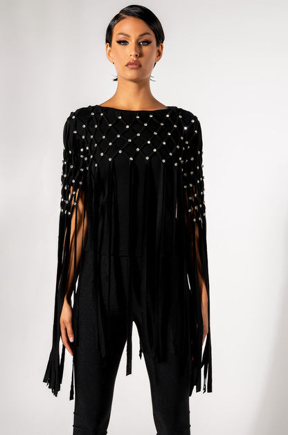 OFF THE TABLE FRINGE DETAIL T SHIRT