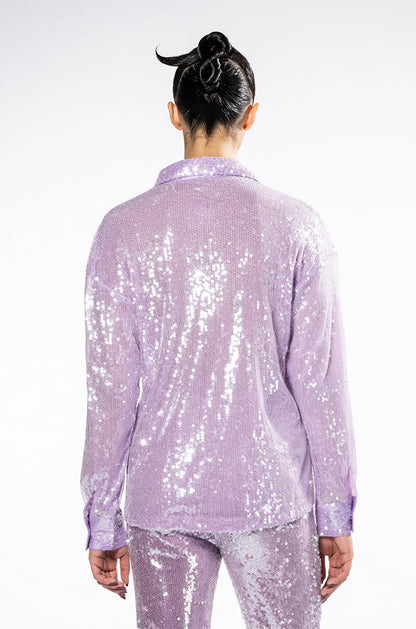 OH YOU FANCY SEQUIN BUTTON DOWN BLOUSE