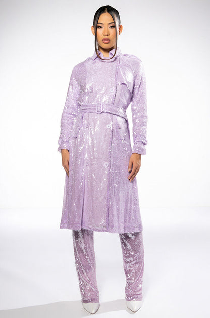 OH YOU FANCY SEQUIN TRENCH JACKET
