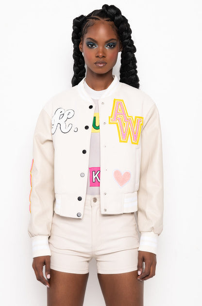 OKAY TONAL VARSITY BOMBER