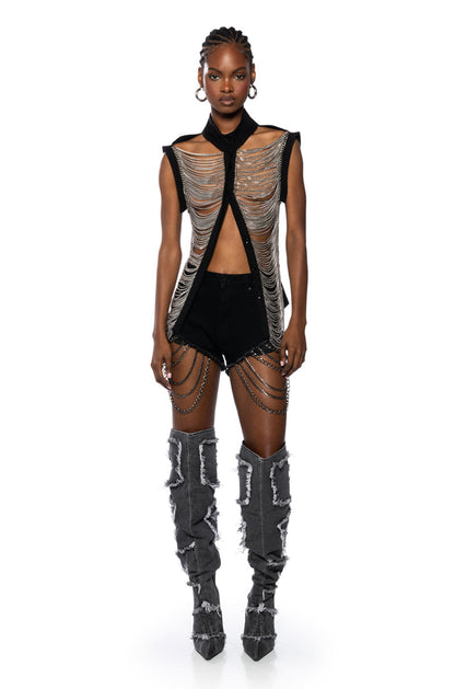 METAL RADAR BODY BUTTON DOWN TOP