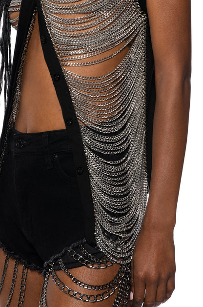 METAL RADAR BODY BUTTON DOWN TOP