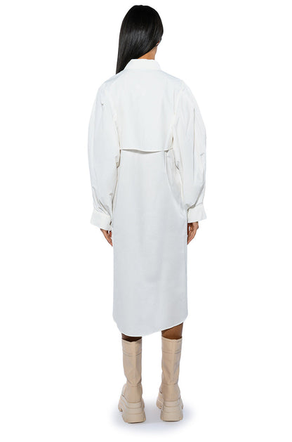 ONE STEP CLOSER OVERSIZED POPLIN BUTTON DOWN DRESS