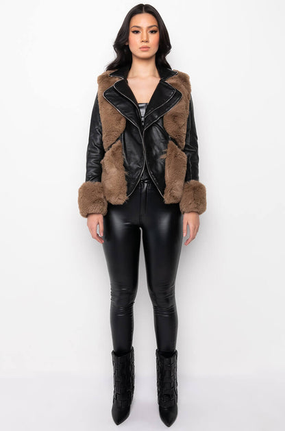 ORION LOLLI FUR MOTO JACKET