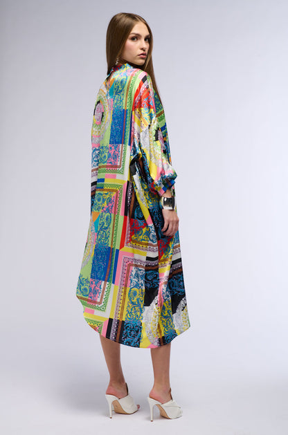 PAISLEY DREAMS PRINTED ASYMMETRICAL MIDI DRESS