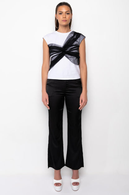 PEACE OF MIND MESH DETAIL T SHIRT