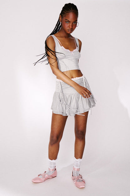 PLAY NICE LACE DETAILED MINI SKIRT
