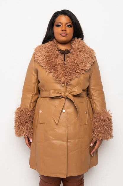 PLUS MOHAIR CAMEL TRENCH