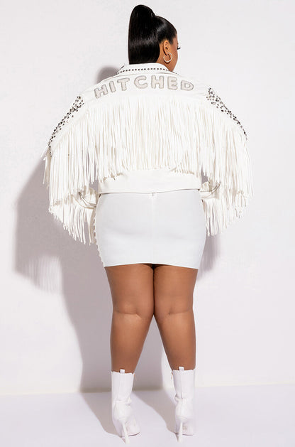 PLUS KARL WON THE JACKPOT FRINGE HITCHED MOTO JACKET