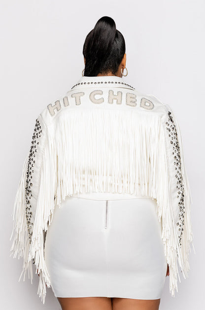 PLUS KARL WON THE JACKPOT FRINGE HITCHED MOTO JACKET