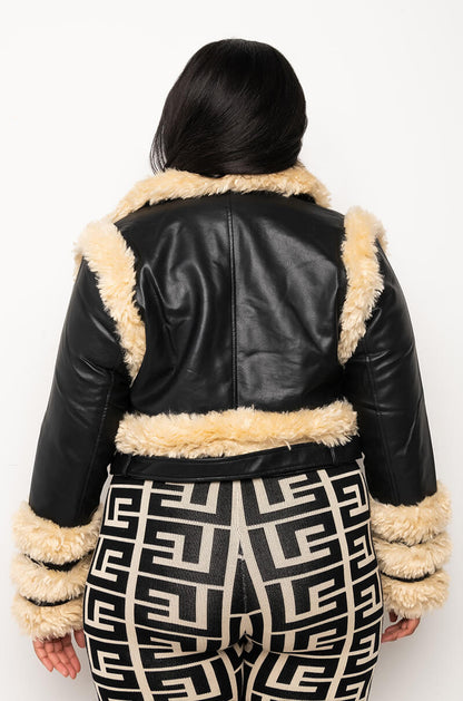 PLUS AZALEA WANG YURI SHERPA MOTO JACKET