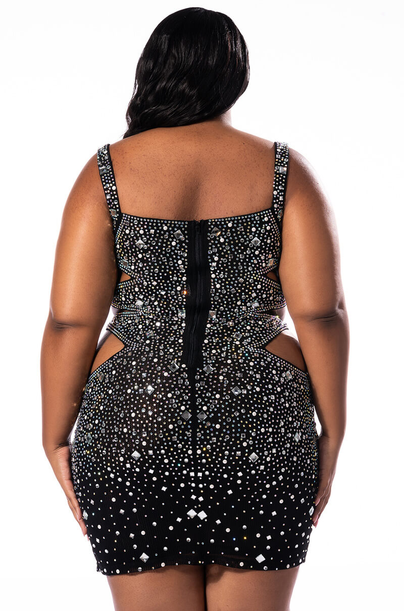 PLUS BADDIE CUT OUT MESH MINI DRESS