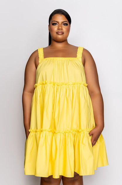 PLUS DREAMER RUFFLE MINI DRESS