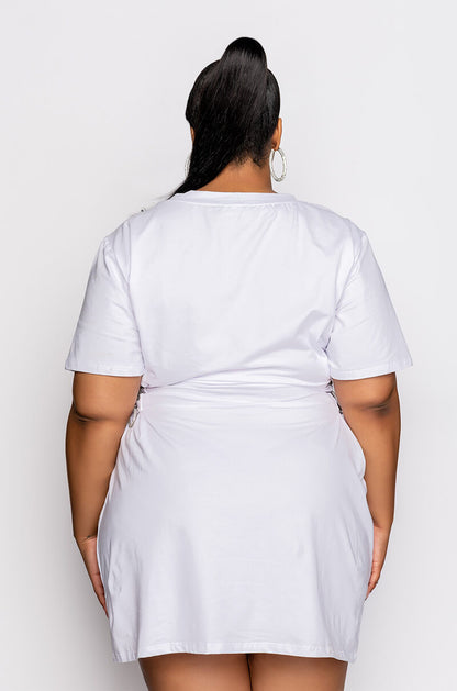 PLUS GET MONEY GRAPHIC T SHIRT DRESS