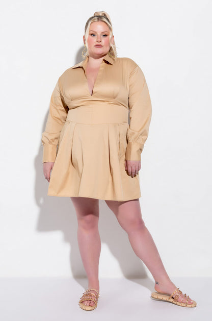PLUS LET THEM KNOW SIS FIT AND FLARE MINI DRESS