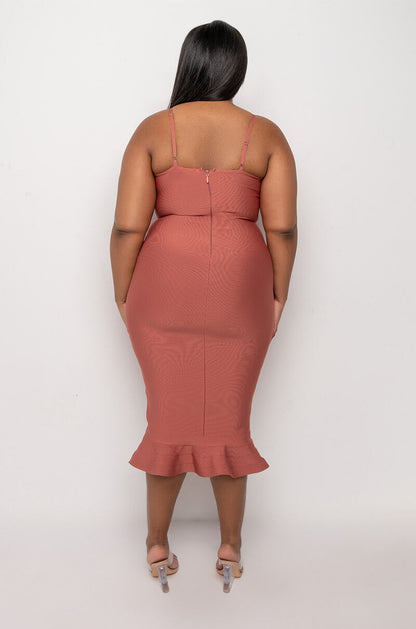 PLUS RIGHT MOVE BANDAGE MIDI DRESS