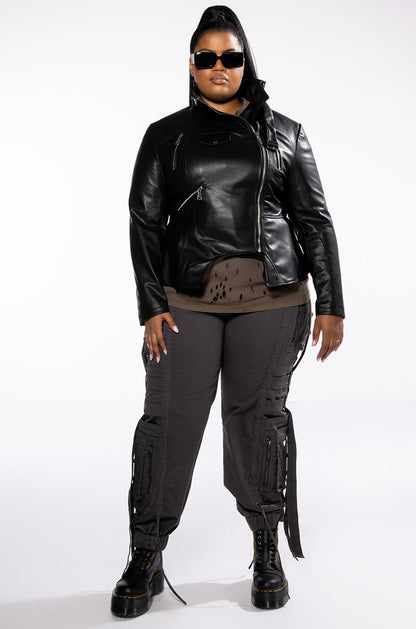 PLUS WALK THIS WAY PU MOTO JACKET