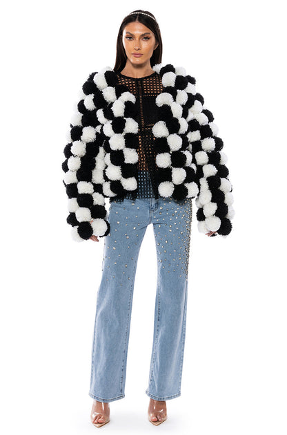 POM POM CARDIGAN