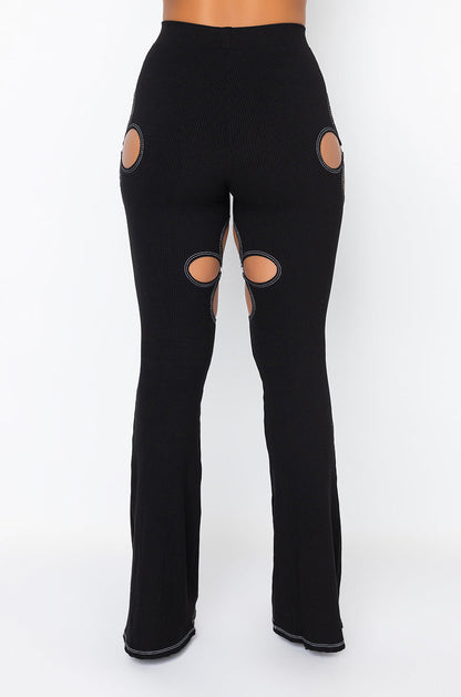 KYLIE CUT OUT RIBBED PANT