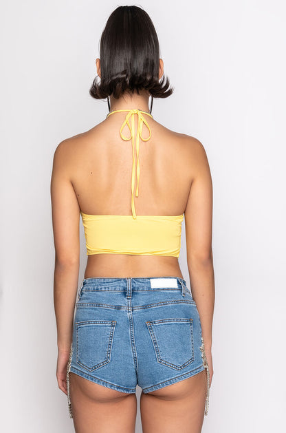 DIANA PENDANT DETAIL HALTERNECK TOP