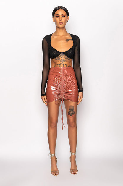 MAYA LONG SLEEVE BRALETTE MESH TOP