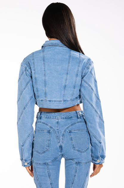 LIVIA SEAM DETAIL DENIM JACKET